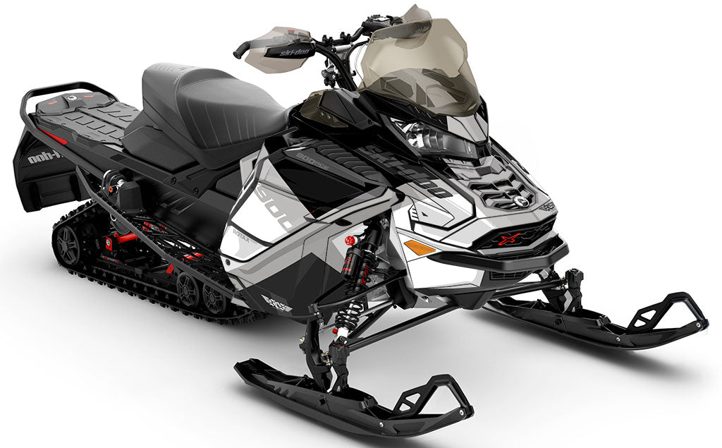 Whiteroom White Black Ski-Doo REV Gen4 Wide Premium Coverage Sled Wrap