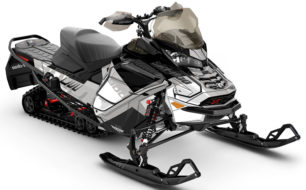 Whiteroom White Black Ski-Doo REV Gen4 Wide Full Coverage Sled Wrap