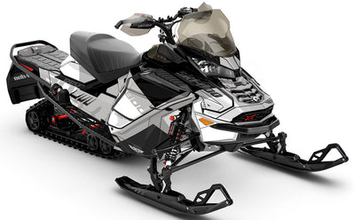 Whiteroom White Black Ski-Doo REV Gen4 Wide Partial Coverage Sled Wrap