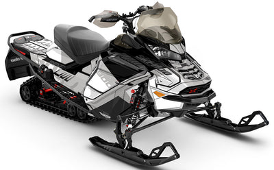 Whiteroom White Black Ski-Doo REV Gen4 Wide Less Coverage Sled Wrap