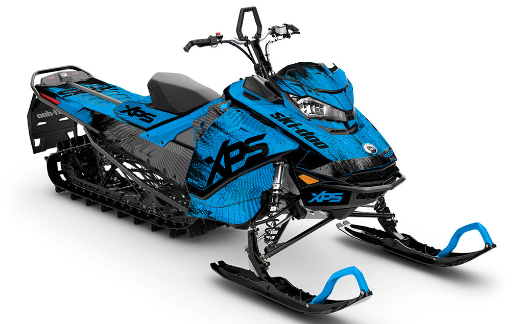 XPS Spacedust Full Ski-Doo REV Gen4 Sled Wrap Blue Black Color Sled Wrap