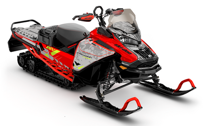 Ambush Red Grey Ski-Doo REV Gen4 Wide Premium Coverage Sled Wrap