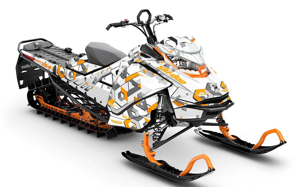 Analog Grey Orange Ski-Doo REV Gen4 Sled Wrap Full Coverage Sled Wrap