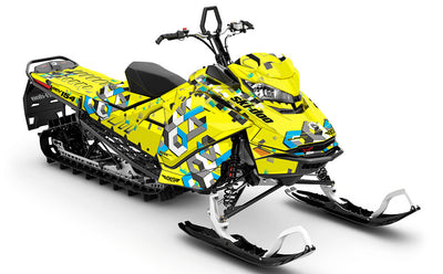 Analog Yellow Blue Ski-Doo REV Gen4 Sled Wrap Premium Coverage Sled Wrap