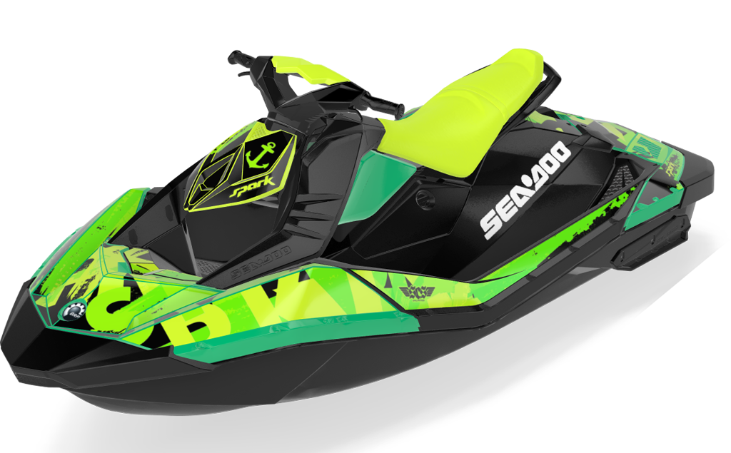 Anchor Sea-Doo Spark Graphics Manta Black Partial Coverage