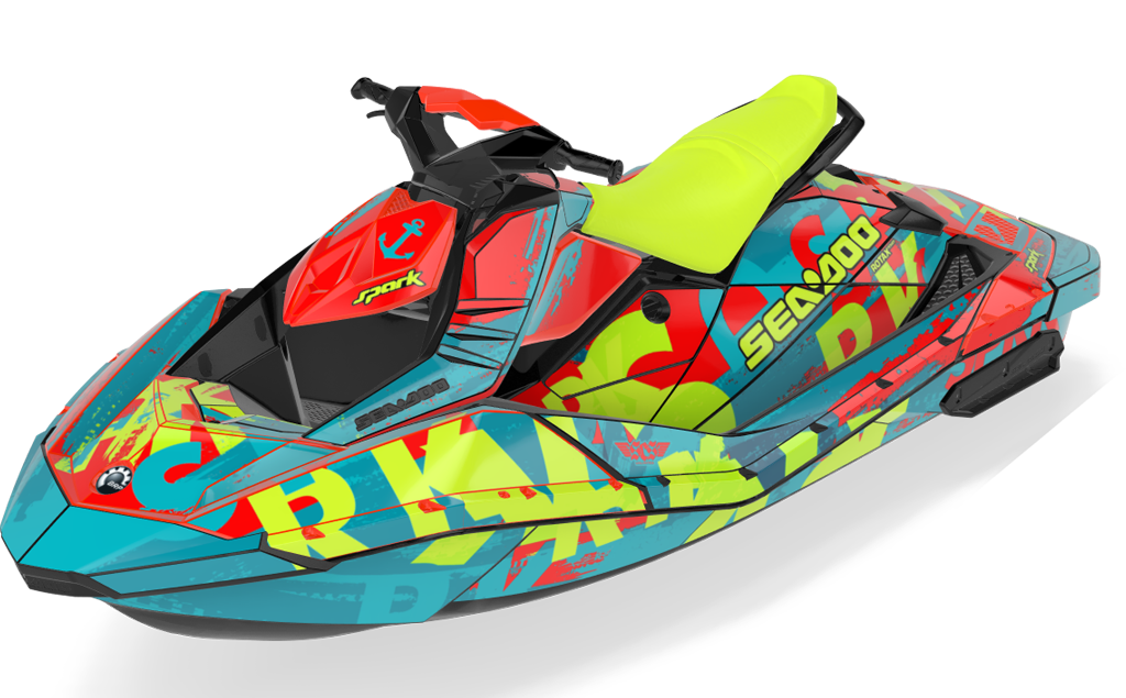 Anchor Sea-Doo Spark Graphics Blue Cyan Premium Coverage