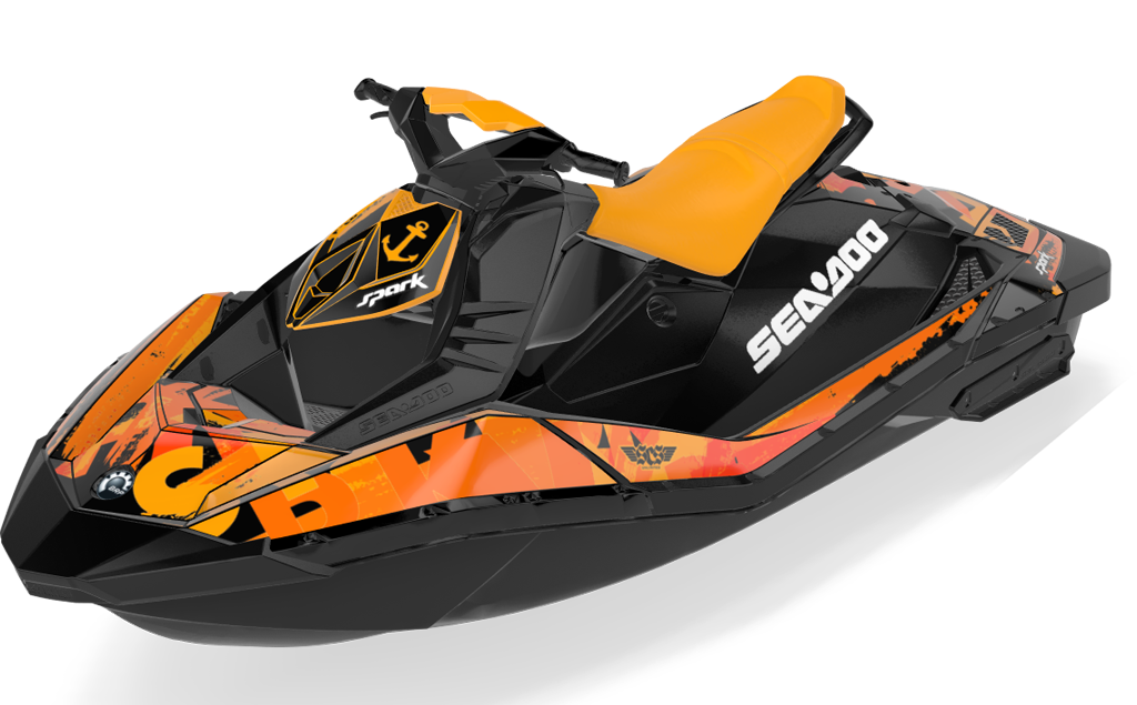 Anchor Sea-Doo Spark Graphics Orange Orange Partial Coverage