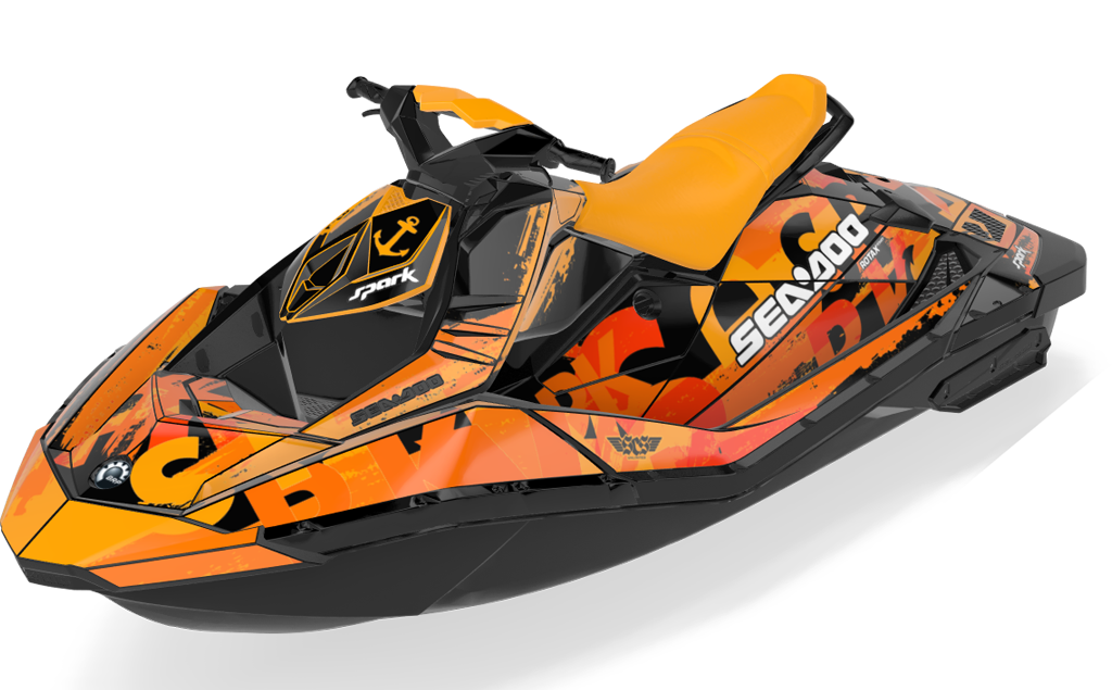 Anchor Sea-Doo Spark Graphics Orange Orange Full Coverage