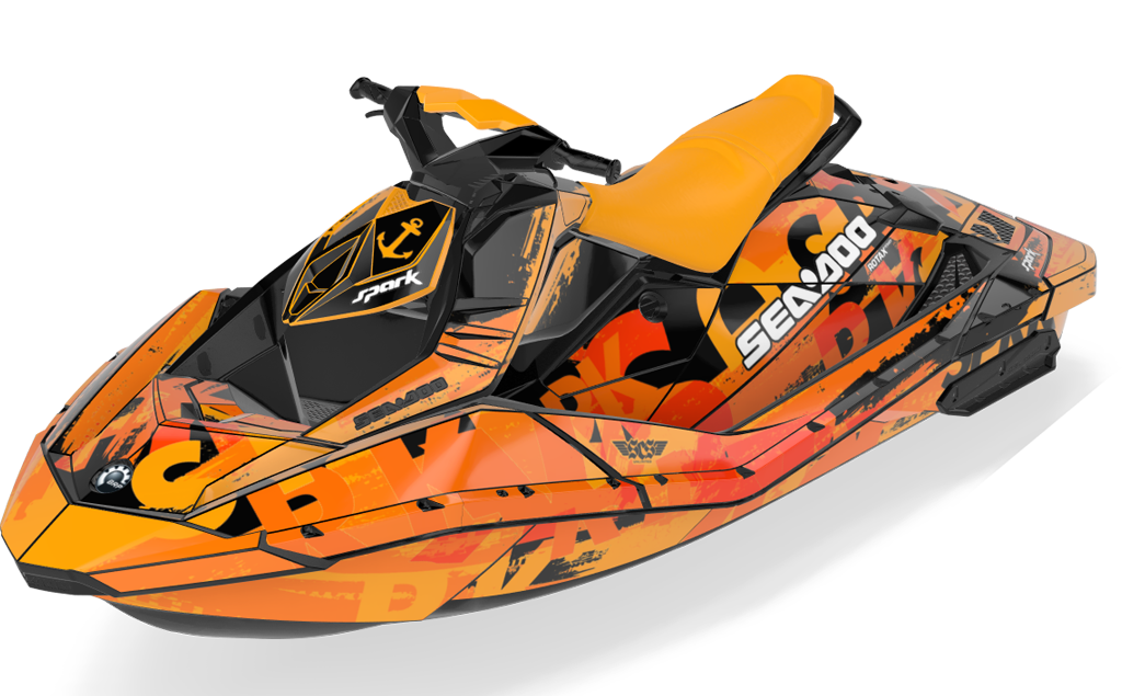 Anchor Sea-Doo Spark Graphics Orange Orange Premium Coverage