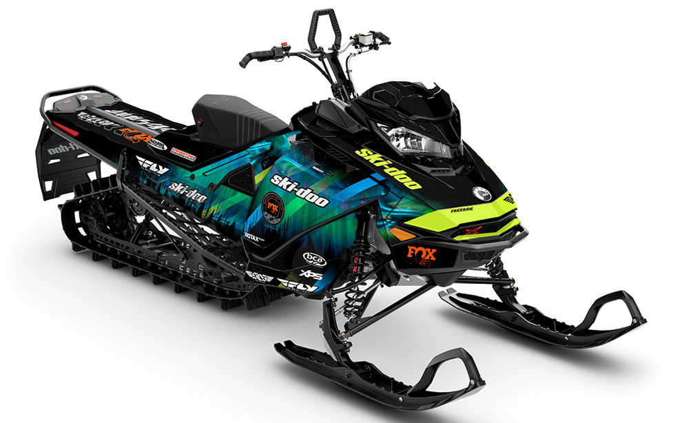 Ashley Chaffin Northern Green Black Ski-Doo REV Gen4 Sled Wrap Premium Coverage Sled Wrap