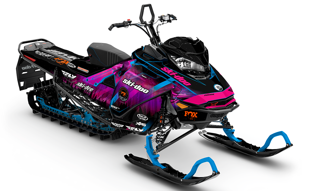Ashley Chaffin Northern Pink Black Ski-Doo REV Gen4 Sled Wrap Premium Coverage Sled Wrap