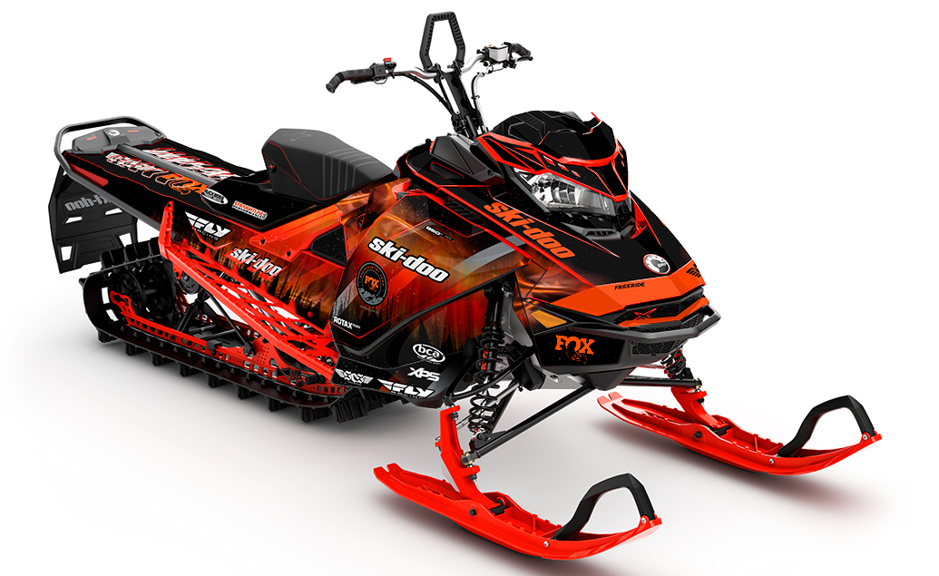 Ashley Chaffin Northern Red Black Ski-Doo REV Gen4 Sled Wrap Premium Coverage Sled Wrap