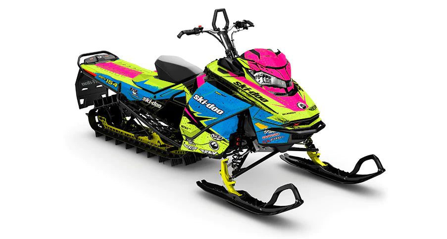 Ashley Chaffin Shred Blue Pink Ski-Doo REV Gen4 Sled Wrap Premium Covergae Sled Wrap