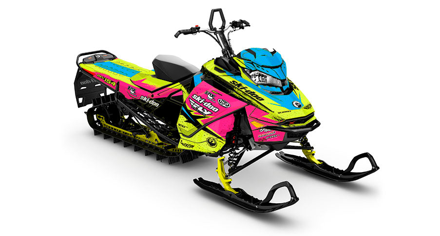 Ashley Chaffin Shred Pink Blue Ski-Doo REV Gen4 Sled Wrap Premium Covergae Sled Wrap