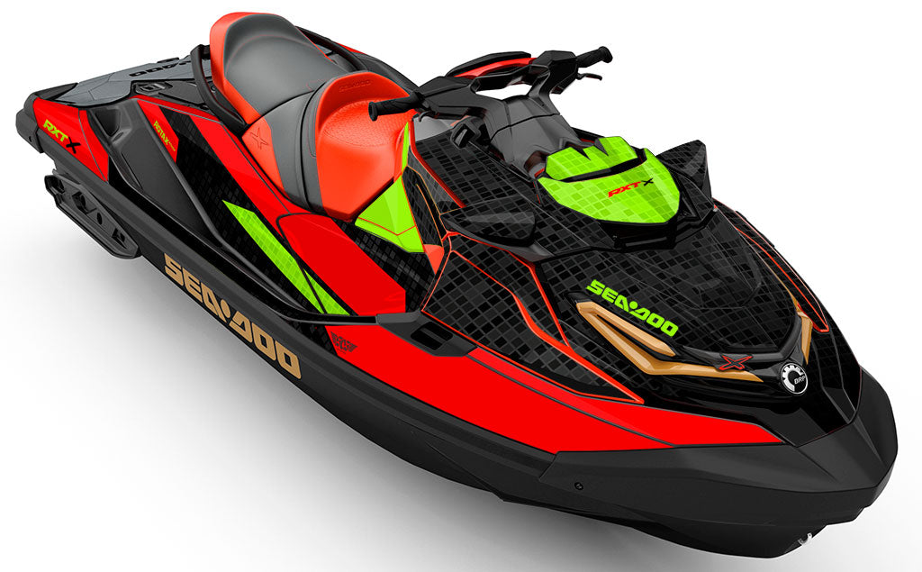Backsplash Red Green Sea-Doo RXT Graphics