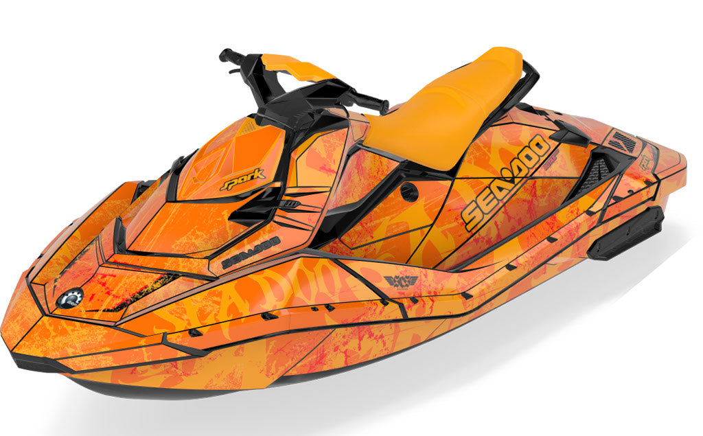 Black Sea Sea-Doo Spark Graphics Orange Orange Max Coverage