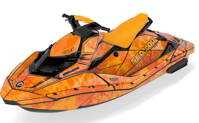 Black Sea Sea-Doo Spark Graphics Orange Orange Premium Coverage