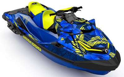 Bloom Blue Yellow Sea-Doo RXT Graphics