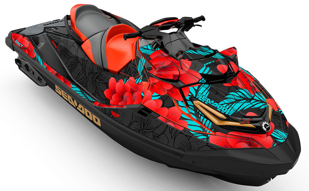 Bloom Red Turquoise Sea-Doo RXT Graphics