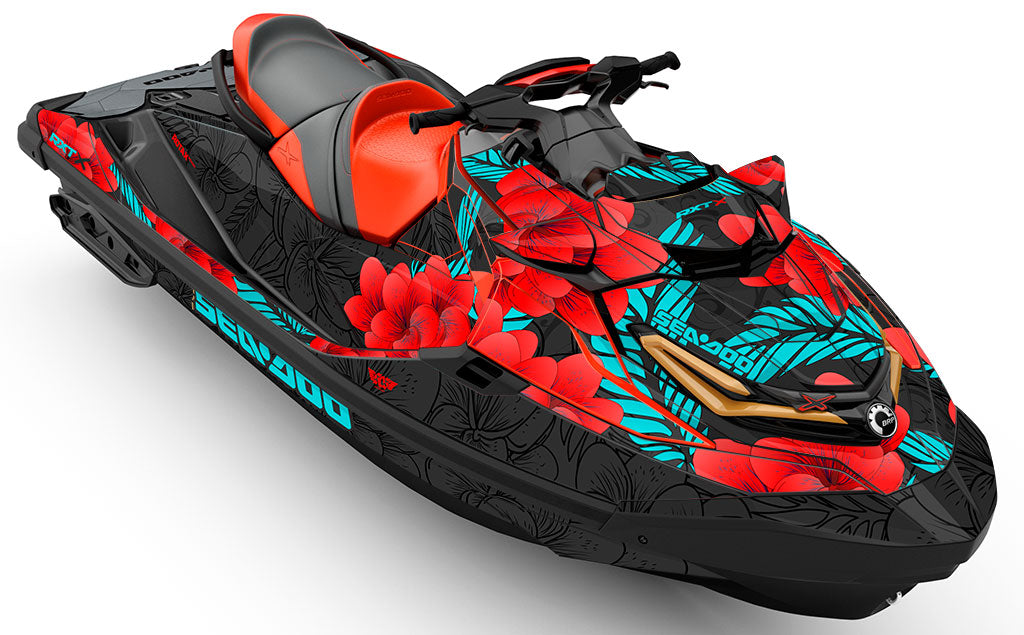 Bloom Red Turquoise Sea-Doo RXT Graphics