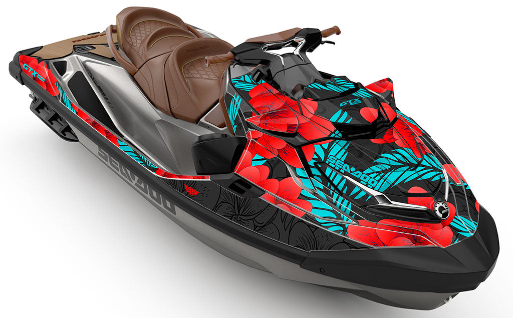 Bloom Red Turquoise Sea-Doo GTX Graphics