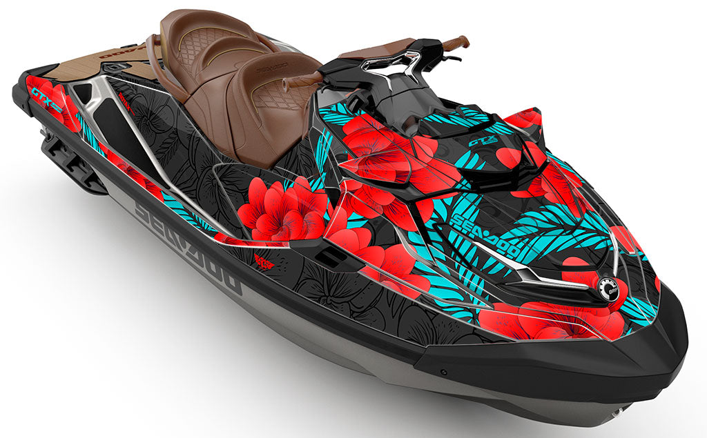 Bloom Red Turquoise Sea-Doo GTX Graphics