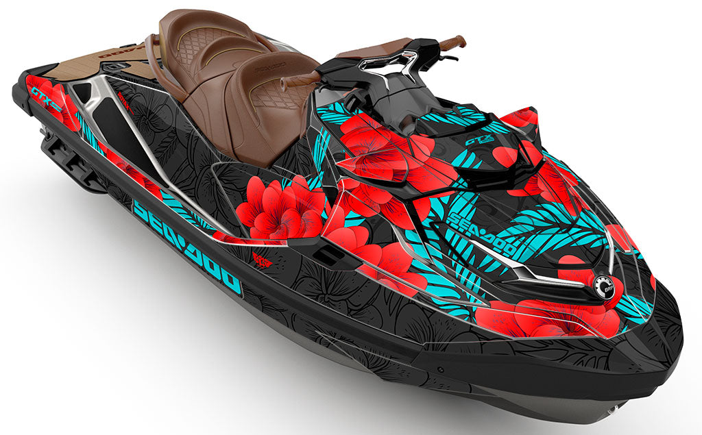 Bloom Red Turquoise Sea-Doo GTX Graphics