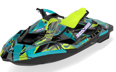 Bull Shark Sea-Doo Spark Graphics Blue Reef Full Coverage