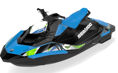 Bull Shark Sea-Doo Spark Graphics Octane Green Partial Coverage