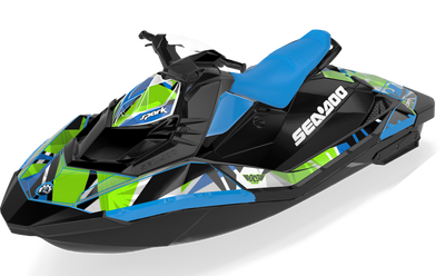 Bull Shark Sea-Doo Spark Graphics Octane Green Full Coverage