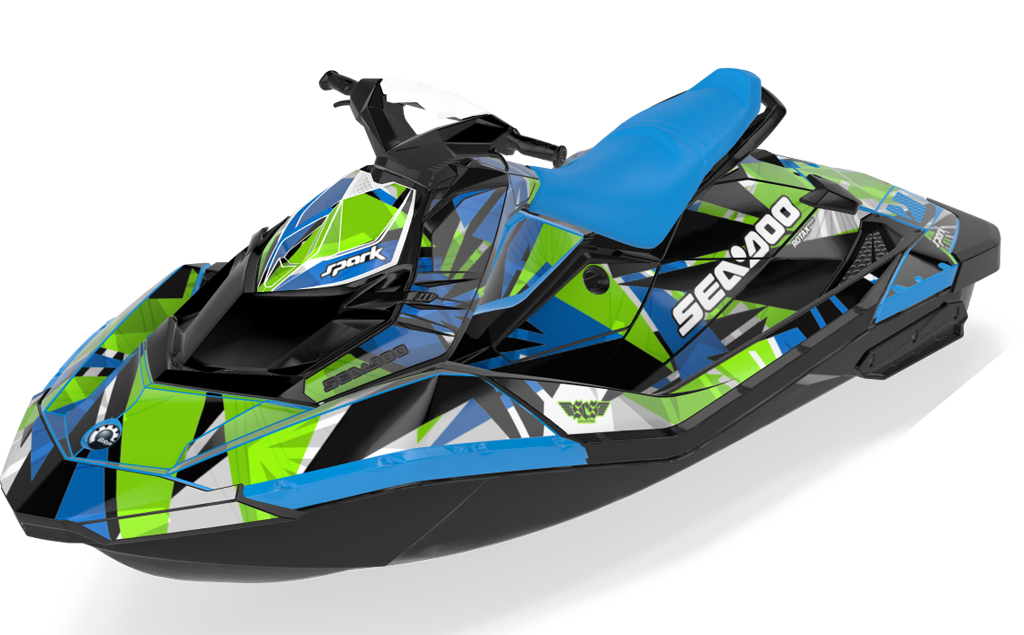 Bull Shark Sea-Doo Spark Graphics Octane Green Less Coverage