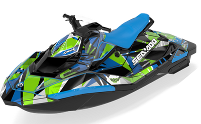 Bull Shark Sea-Doo Spark Graphics Octane Green Less Coverage