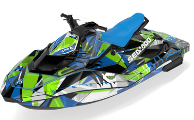 Bull Shark Sea-Doo Spark Graphics Octane Green Premium Coverage