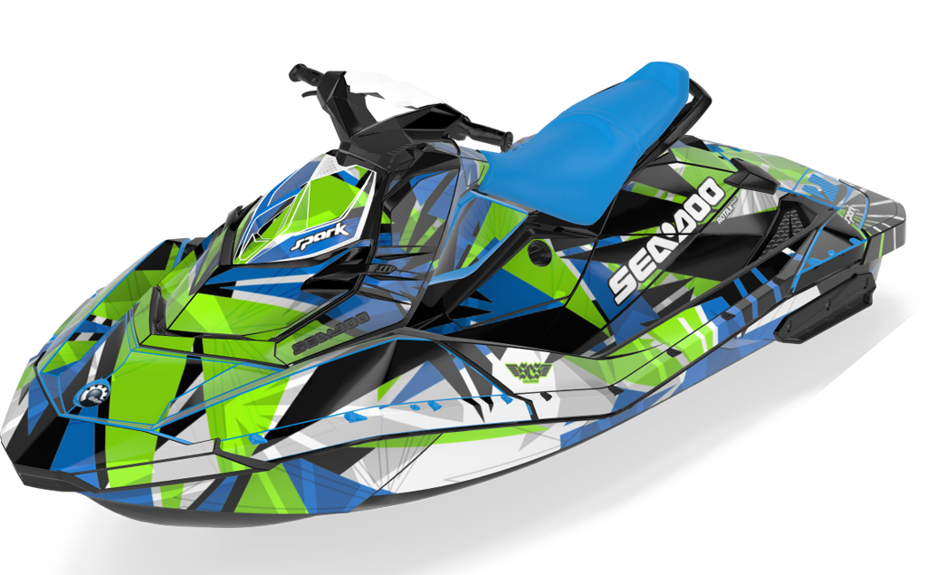 Bull Shark Sea-Doo Spark Graphics Octane Green Max Coverage