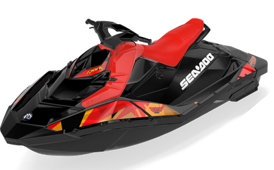 Bull Shark Sea-Doo Spark Graphics Green Red Less Coverage