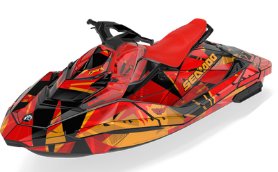 Bull Shark Sea-Doo Spark Graphics Green Red Max Coverage