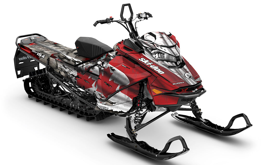 Canadian Colors Red White Ski-Doo REV Gen4 Sled Wrap Premium Sled Wrap