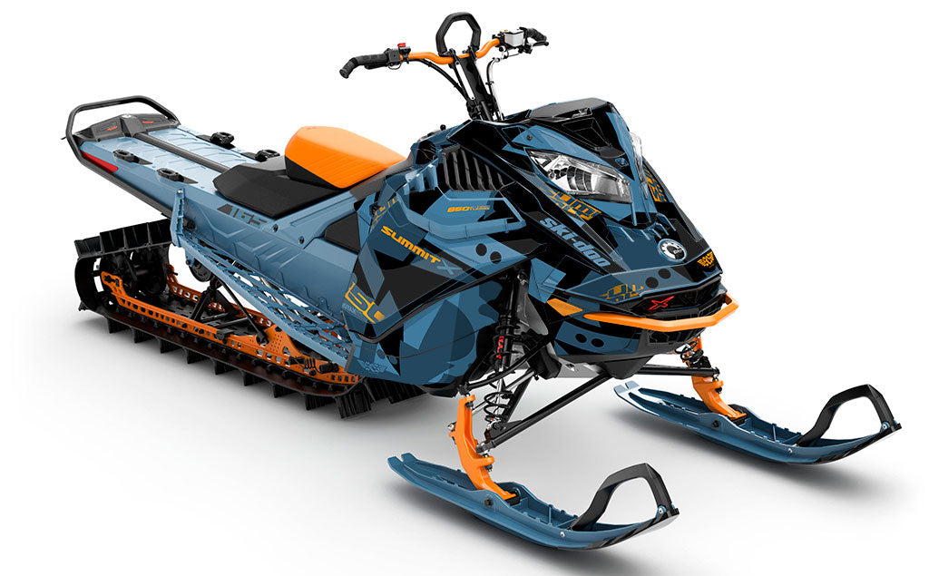 Champ Black Orange Ski-Doo REV Gen4 LWH - Summit Less Coverage Sled Wrap