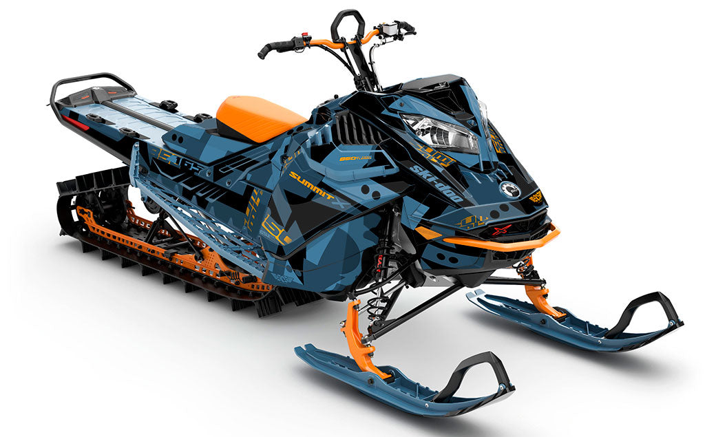 Champ Black Orange Ski-Doo REV Gen4 LWH - Summit Full Coverage Sled Wrap