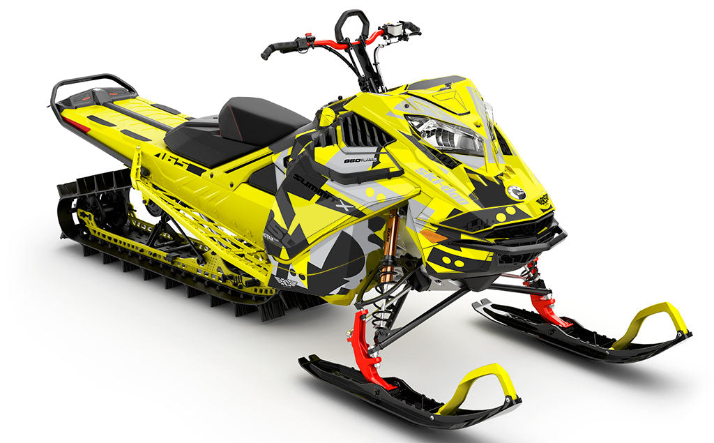 Champ Yellow Black Ski-Doo REV Gen4 LWH - Summit Less Coverage Sled Wrap