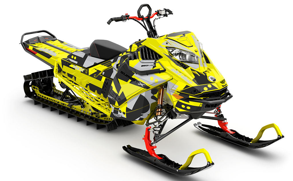 Champ Yellow Black Ski-Doo REV Gen4 LWH - Summit Premium Coverage Sled Wrap