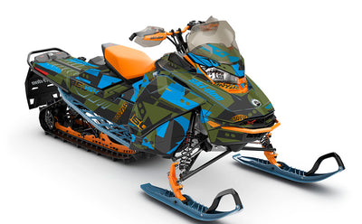 Champ Scandiblue Black Ski-Doo REV Gen4 Backcountry Premium Coverage Sled Wrap