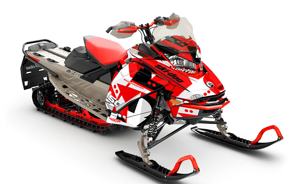 Champ Red White Ski-Doo REV Gen4 Backcountry Full Coverage Sled Wrap