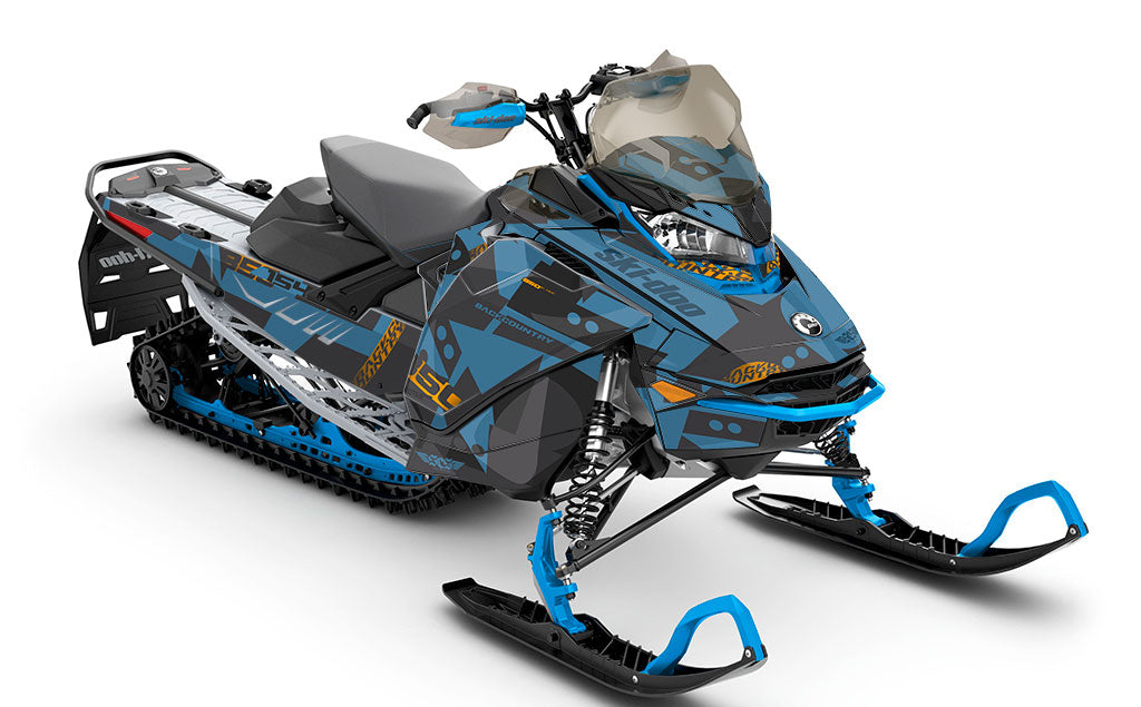 Champ Scandiblue DrkGrey Ski-Doo REV Gen4 Backcountry Full Coverage Sled Wrap