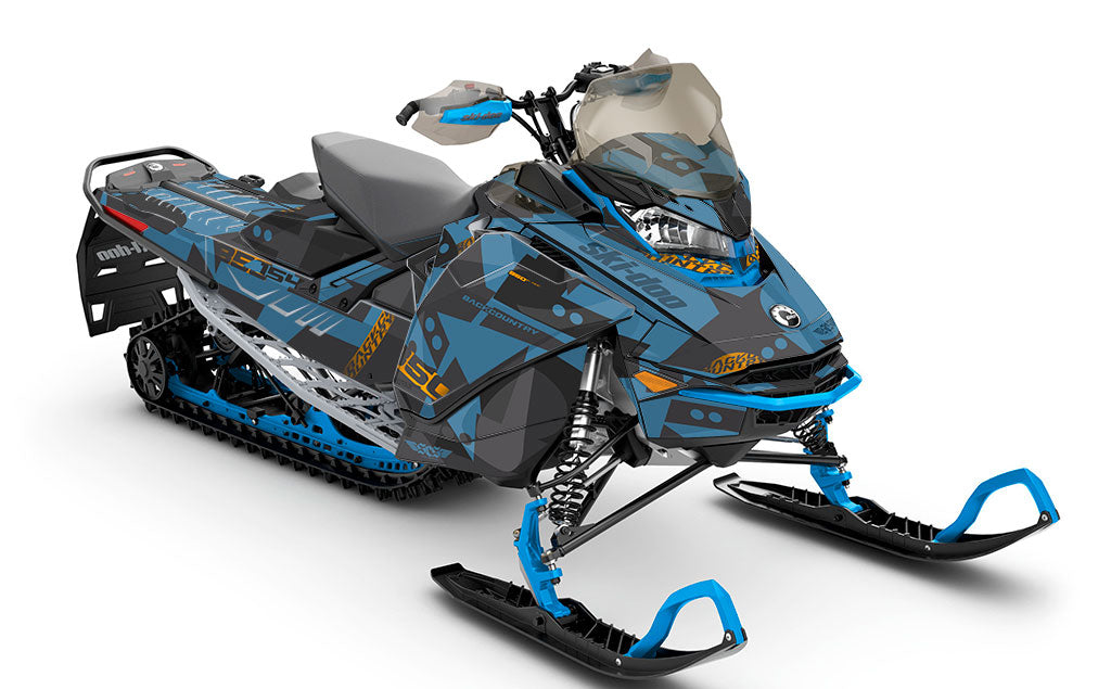 Champ Scandiblue DrkGrey Ski-Doo REV Gen4 Backcountry Less Coverage Sled Wrap