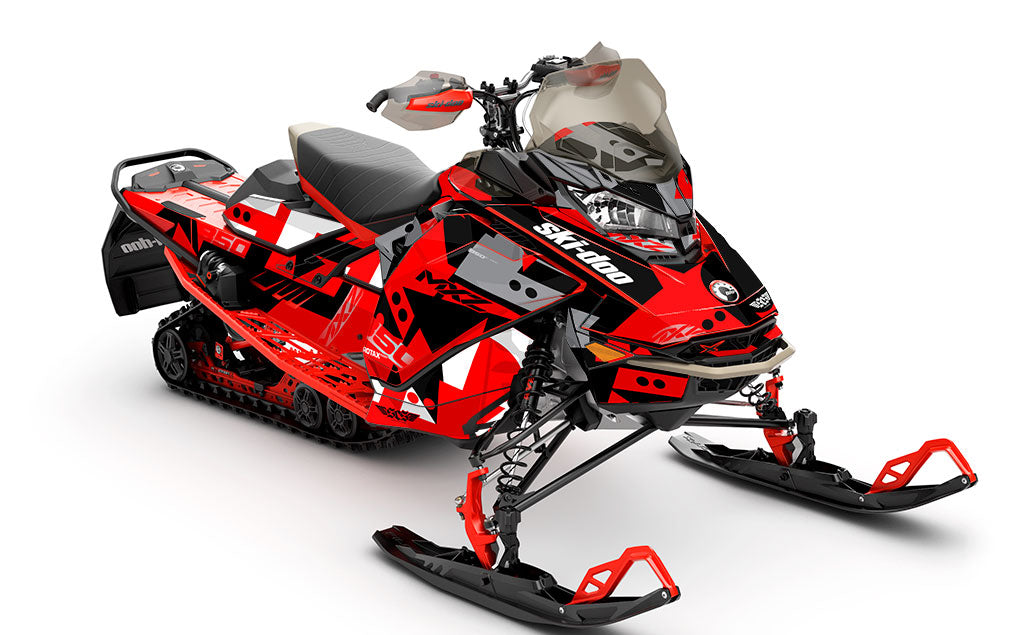 Champ Red White Ski-Doo REV Gen4 MXZ Less Coverage Sled Wrap