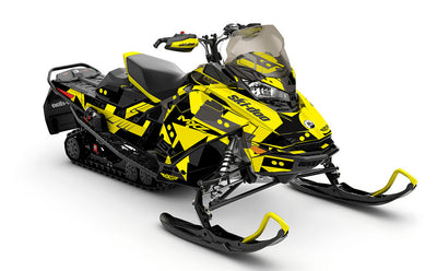 Champ Yellow Black Ski-Doo REV Gen4 MXZ Less Coverage Sled Wrap