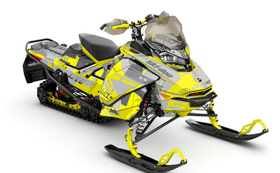 Champ CatGrey Yellow Ski-Doo REV Gen4 Renegade Less Coverage Sled Wrap