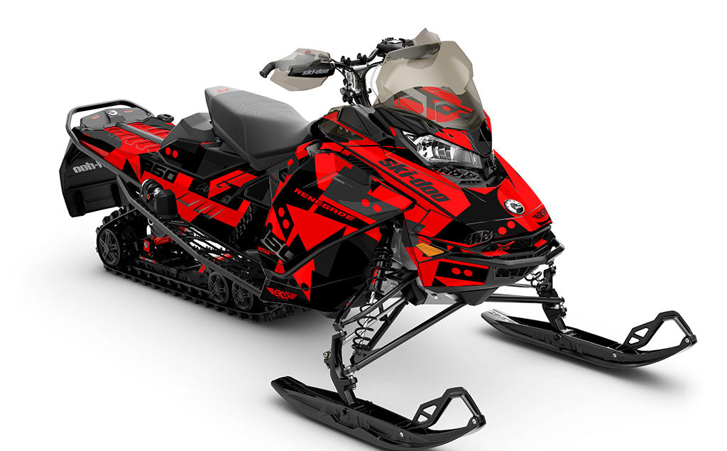 Champ Red Black Ski-Doo REV Gen4 Renegade Less Coverage Sled Wrap