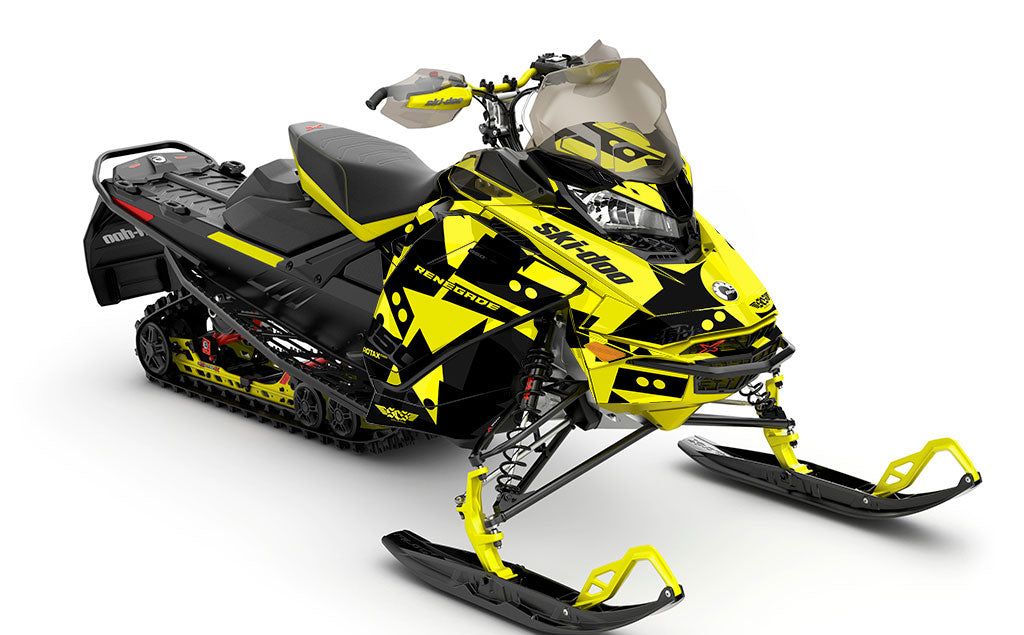 Champ Yellow Black Ski-Doo REV Gen4 Renegade Premium Coverage Sled Wrap